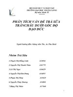 PHÂN TÍCH VẤN ĐỀ TRÀ SỮA TRÂN CHÂU DƯỚI GÓC ĐỘ ĐẠO ĐỨC