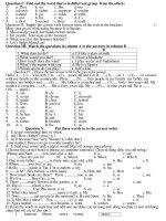 Đề thi tiếng anh - phần 1 pdf