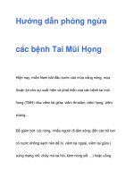 Hướng dẫn phòng ngừa các bệnh Tai Mũi Họng docx