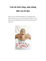 Làn da tươi sáng, mịn màng nhờ cao bí đao ppt