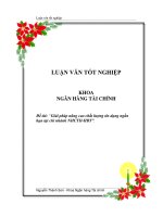 Luận văn Giải pháp nâng cao chất lượng tín dụng ngắn hạn tại chi nhánh ngân hàng công thương II Hai Bà Trưng