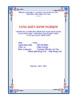 skkn nội dung và phương pháp dạy giải toán nâng cao ở tiểu học – với phân mạch kiến thức “các bài toán tính tuổi