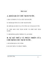 CHẾ ĐỊNH CHỦ TỊCH nước QUA CÁC BẢN HIẾN PHÁP