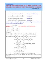 chứng minh bất đẳng thức bằng lượng giác hóa của hằng đẳng thức tan trong tam giác