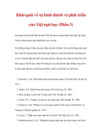 LƯỢC SỬ VIỆT NGỮ HỌC - Khái quát về sự hình thành và phát triển của Việt ngữ học (Phần 3) pdf