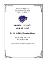 sự biến động của giá gas việt nam