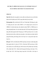 GIÁ TRỊ CỦA HÌNH ẢNH X QUANG CẮT LỚP ĐIỆN TOÁN (CT SCAN) TRONG CHẨN ĐOÁN TẮC RUỘT DO THẮT ppsx