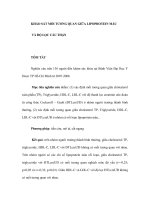 KHẢO SÁT MỐI TƯƠNG QUAN GIỮA LIPOPROTEIN MÁU VÀ ĐỘ LỌC CẦU THẬN pdf