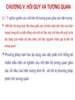 BÀI GIẢNG NGUYÊN LÝ THỐNG KÊ - CHƯƠNG V. HỒI QUY VÀ TƯƠNG QUAN potx
