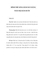 HÌNH THỂ SỐNG HÀM MẤT RĂNG TOÀN BỘ HÀM DƯỚI TÓM TẮT Mục tiêu: Nghiên cứu ppt