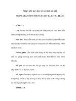 NHẬN XÉT BAN ĐẦU CỦA CHỤP DẠ DÀY TRONG CHẨN ĐOÁN THỦNG Ổ LOÉT DẠ DÀY TÁ TRÀNG potx