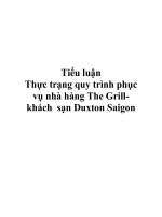 Tiểu luận - Thực trạng quy trình phục vụ nhà hàng The Grill- khách sạn Duxton Saigon potx