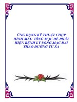 ỨNG DỤNG KỸ THUẬT CHỤP HÌNH MÀU VÕNG MẠC ĐỂ PHÁT HIỆN BỆNH LÝ VÕNG MẠC ĐÁI THÁO ĐƯỜNG TỪ XA doc