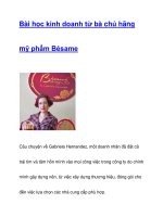 Bài học kinh doanh từ bà chủ hãng mỹ phẩm Bésame ppt