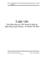 Giải pháp nâng cao chất lượng tín dụng tại Ngân hàng Ngoại thương - chi nhánh Tân Bình ppt