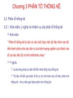 BÀI GIẢNG NGUYÊN LÝ THỐNG KÊ - CHƯƠNG 3 - PHÂN TỔ THỐNG KÊ pptx