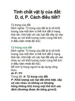 Tính chất vật lý của đất: D, d, P. Cách điều tiết? pps