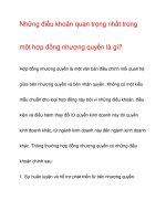 Những điều khoản quan trọng nhất trong một hợp đồng nhượng quyền pdf