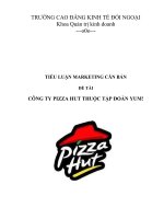 ĐỀ TÀI: CÔNG TY PIZZA HUT THUỘC TẬP ĐOÀN YUM! docx