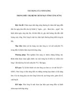 TÁC DỤNG CỦA NITƠ LỎNG TRONG ĐIỀU TRỊ BỆNH CHÀM MẠN TÍNH TĂNG SỪNG ppt