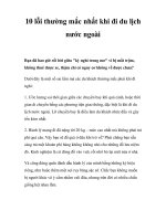 10 lỗi thường mắc nhất khi đi du lịch nước ngoài potx