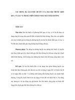 TÁC ĐỘNG HẠ GLUCOSE HUYẾT CỦA HAI BÀI THUỐC KHỔ QUA VÀ LỤC VỊ TRI BÁ TRÊN CHUỘT NHẮT ĐÁI THÁO ĐƯỜNG ppsx