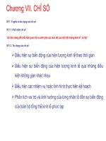 BÀI GIẢNG NGUYÊN LÝ THỐNG KÊ - Chương VII. CHỈ SỐ ppsx