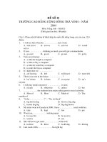 Đề thi đại học tiếng anh - đề số 21 docx