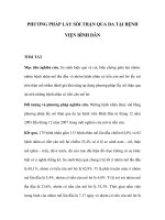 PHƯƠNG PHÁP LẤY SỎI THẬN QUA DA TẠI BỆNH VIỆN BÌNH DÂN docx