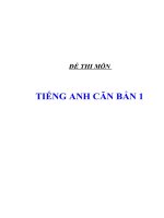 Đề thi môn tiếng anh căn bản 1 pdf
