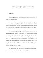 PHÂN LOẠI MÔ BỆNH HỌC UNG THƯ DẠ DÀY TÓM TẮT Mục tiêu nghiên cứu: Phân loại docx