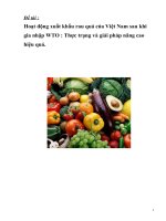 hoạt động xuất khẩu rau quả của việt nam sau khi gia nhập wto  thực trạng và giải pháp nâng cao hiệu quả