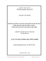 đánh giá công tác đấu giá quyền sử dụng đất trên địa bàn huyện phú lương, tỉnh thái nguyên giai đoạn 2007 -2010