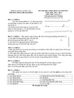 Đề thi và đáp án thi học sinh giỏi môn vật lý khối 6 và 7 năm 2014