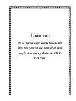 Luận văn Quyền chọn chứng khoán, điều kiện, khả năng và giải pháp để áp dụng quyền chọn chứng khoán vào TTCK Việt Nam