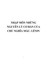 NHẬP MÔN NHỮNG NGUYÊN LÝ CƠ BẢN CỦA CHỦ NGHĨA MÁC- LÊNIN pdf