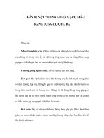 LẤY DỊ VẬT TRONG LÒNG MẠCH MÁU BẰNG DỤNG CỤ QUA DA pps