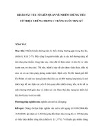 KHẢO SÁT YẾU TỐ LIÊN QUAN VỀ NHIỄM TRÙNG TIỂU CÓ TRIỆU CHỨNG TRONG 3 THÁNG CUỐI THAI KỲ doc