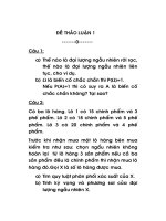 Xác suất căn bản - Đề thảo luận số 1 potx