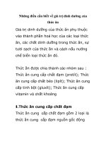 Những điều cần biết về giá trị dinh dưỡng của thức ăn docx