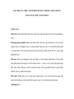 GIÁ TRỊ CỦA SIÊU ÂM DOPPLER MÀU TRONG CHẨN ĐOÁN XOẮN MẤU PHỤ TINH HOÀN ppt