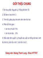 Bài giảng nguyên lý thống kê - chương I - Đối tượng và nhiệm vụ thống kê potx