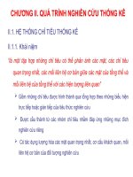 BÀI GIẢNG NGUYÊN LÝ THỐNG KÊ - CHƯƠNG II - QUÁ TRÌNH NGHIÊN CỨU THỐNG KÊ ppt