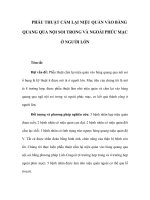 PHẪU THUẬT CẮM LẠI NIỆU QUẢN VÀO BÀNG QUANG QUA NỘI SOI TRONG VÀ NGOÀI PHÚC MẠC Ở NGƯỜI LỚN ppt