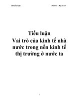 Tiểu luận: Vai trò của kinh tế nhà nước trong nền kinh tế thị trường ở nước ta pps