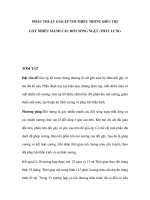 PHẪU THUẬT GIẢI ÉP TỐI THIỂU TRONG ĐIỀU TRỊ GÃY NHIỀU MẢNH CÁC ĐỐT SỐNG NGỰC-THẮT LƯNG pot
