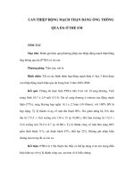 CAN THIỆP ĐỘNG MẠCH THẬN BẰNG ỐNG THÔNG QUA DA Ở TRẺ EM pdf