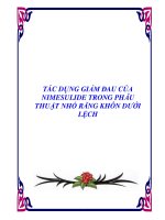 TÁC DỤNG GIẢM ĐAU CỦA NIMESULIDE TRONG PHẪU THUẬT NHỔ RĂNG KHÔN DƯỚI LỆCH ppsx