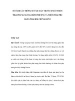 SO SÁNH CÁC THÔNG SỐ TẦM SOÁT TRƯỚC SINH potx