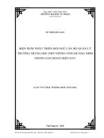 biện pháp phát triển đội ngũ cán bộ quản lý trường trung học phổ thông tỉnh quảng ninh trong giai đoạn hiện nay